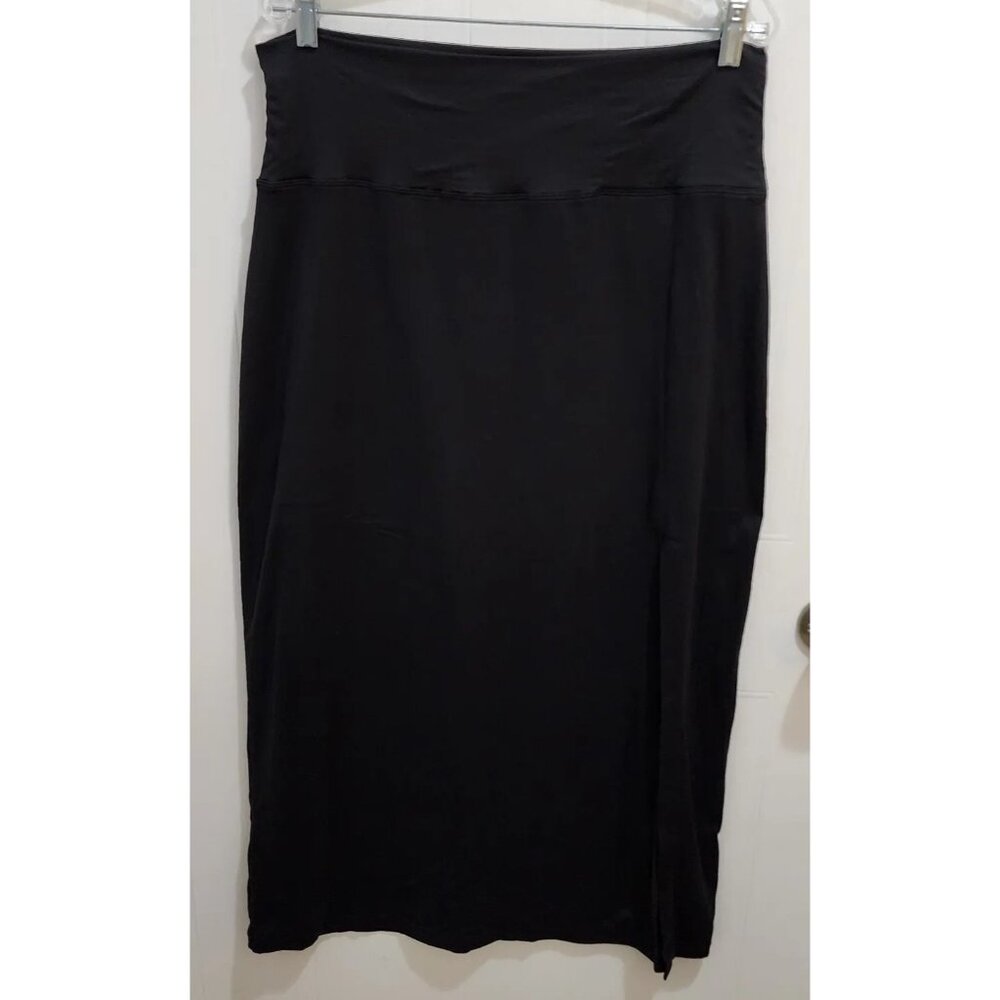 Reel Legends Women's Ultra Comfort Pull On Soft Stretch Midi Skirt Black Size PL